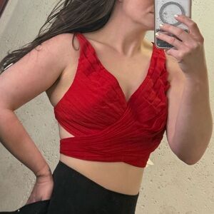 Fame / Partners Red Strappy Cross-Back Top US Size 8 New With TagOpen Back